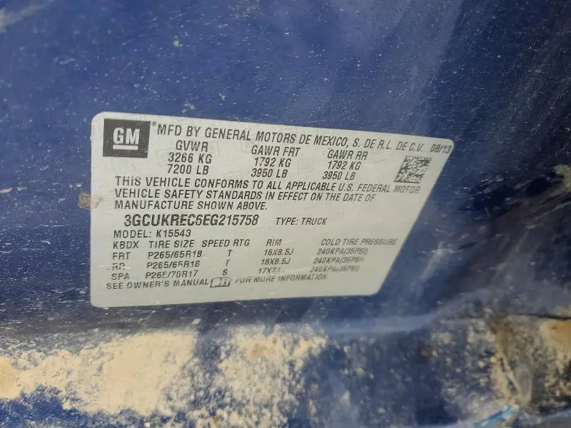 2014 CHEVROLET SILVERADO K1500 LT  