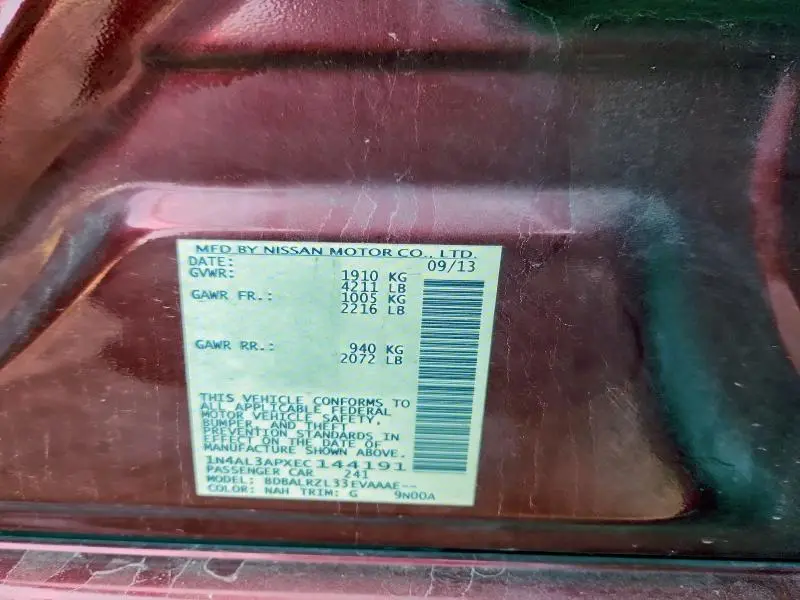 2014 NISSAN ALTIMA 2.5  