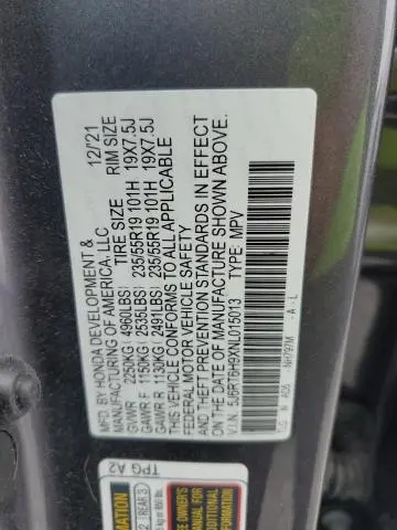 2022 HONDA CR-V TOURING  