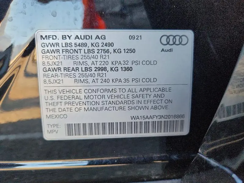 2022 AUDI Q5 SPORTBACK PRM PLS 45  