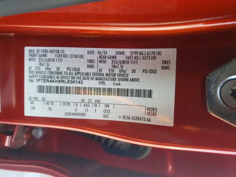 2024 FORD RANGER LARIAT  