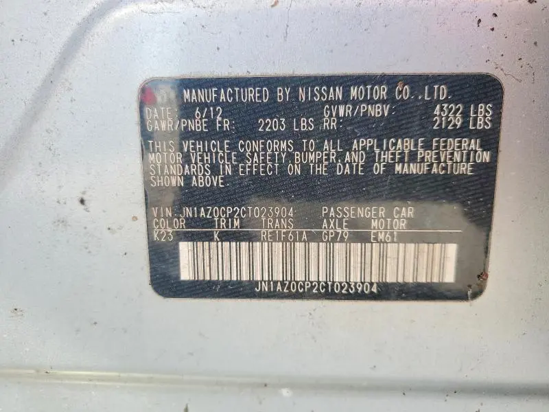 2012 NISSAN LEAF SV  