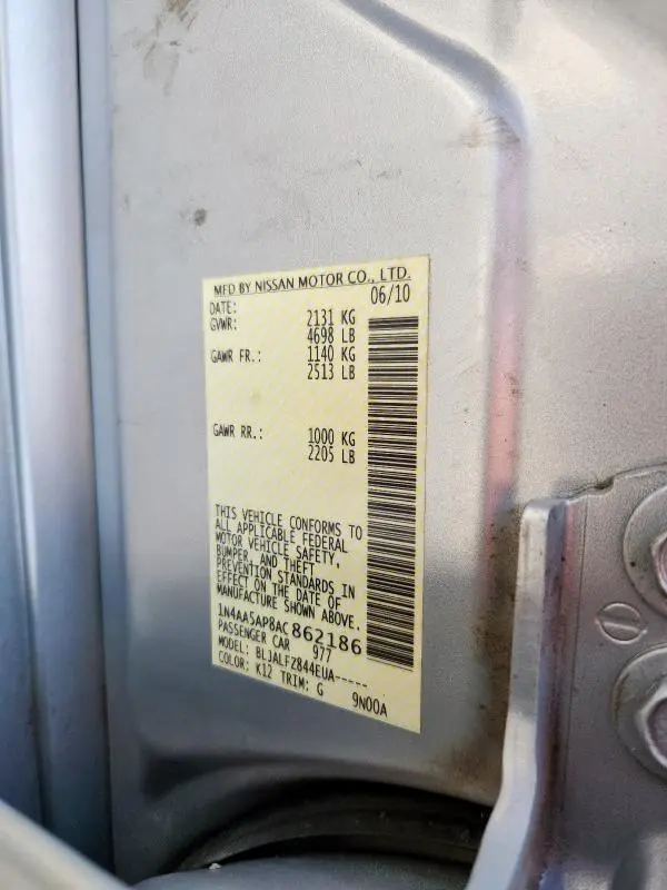 2010 NISSAN MAXIMA 3.5 S  