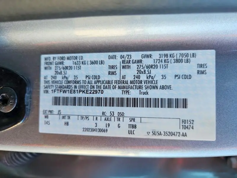 2023 FORD F150 SUPERCREW  