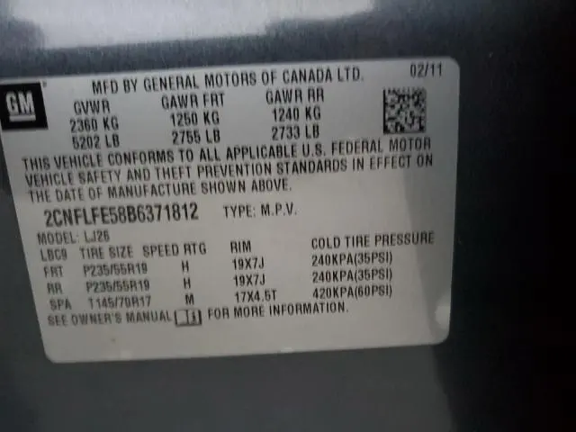 2011 CHEVROLET EQUINOX LTZ  