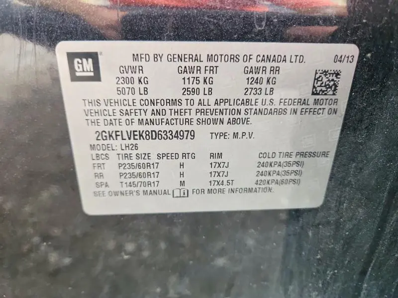 2013 GMC TERRAIN SLT  