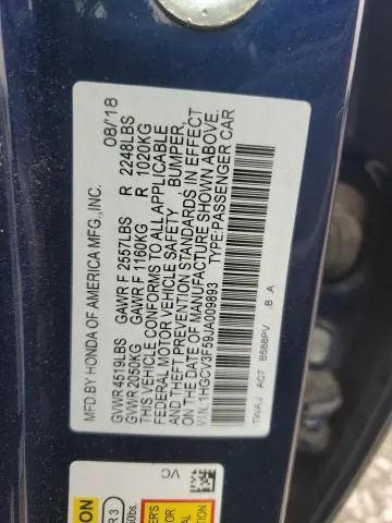 2018 HONDA ACCORD HYBRID EXL  