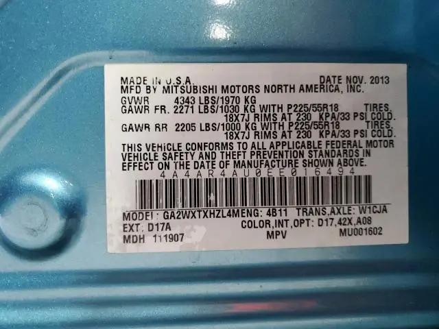 2014 MITSUBISHI OUTLANDER SPORT SE  