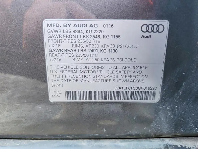 2016 AUDI Q3 PREMIUM PLUS  