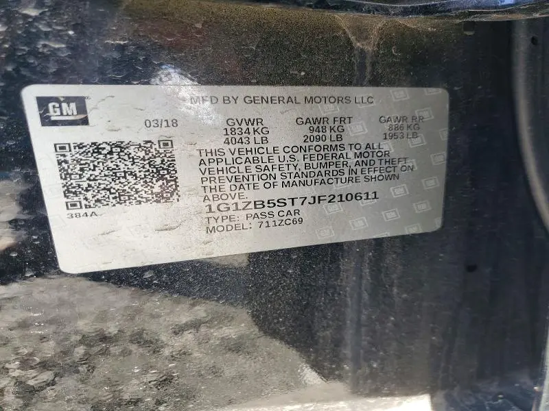 2018 CHEVROLET MALIBU LS  