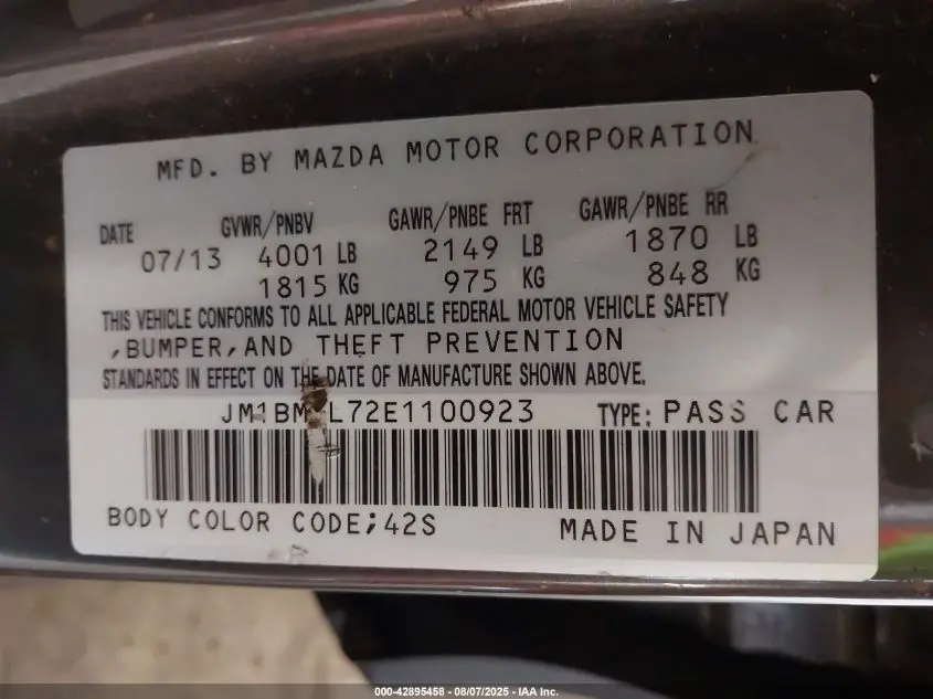 2014 MAZDA MAZDA3 I TOURING