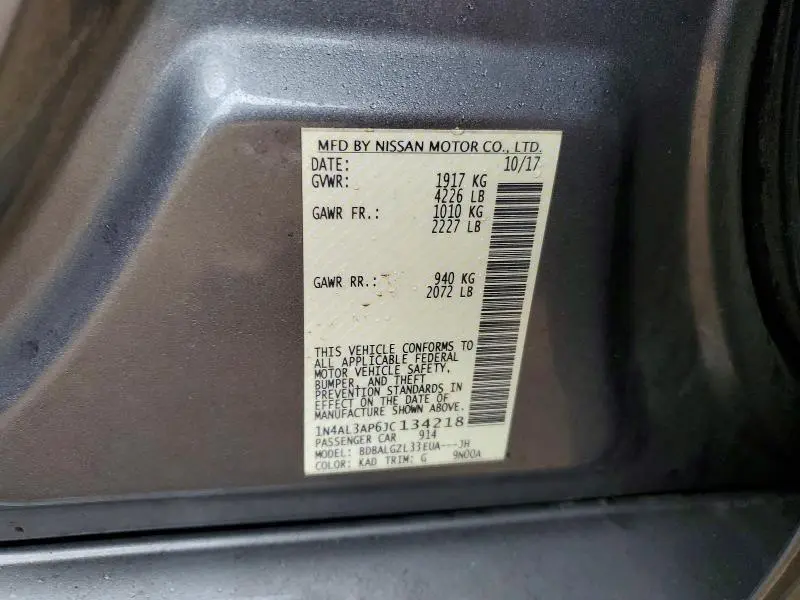 2018 NISSAN ALTIMA 2.5  