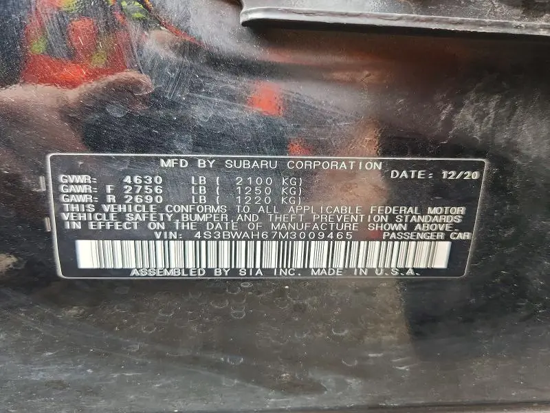 2021 SUBARU LEGACY SPORT  