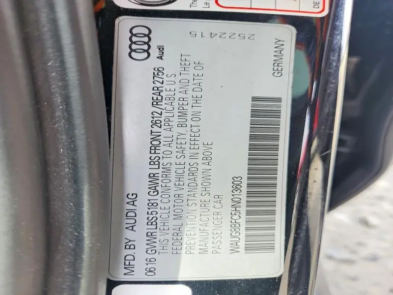 2017 AUDI A6 PREMIUM PLUS  