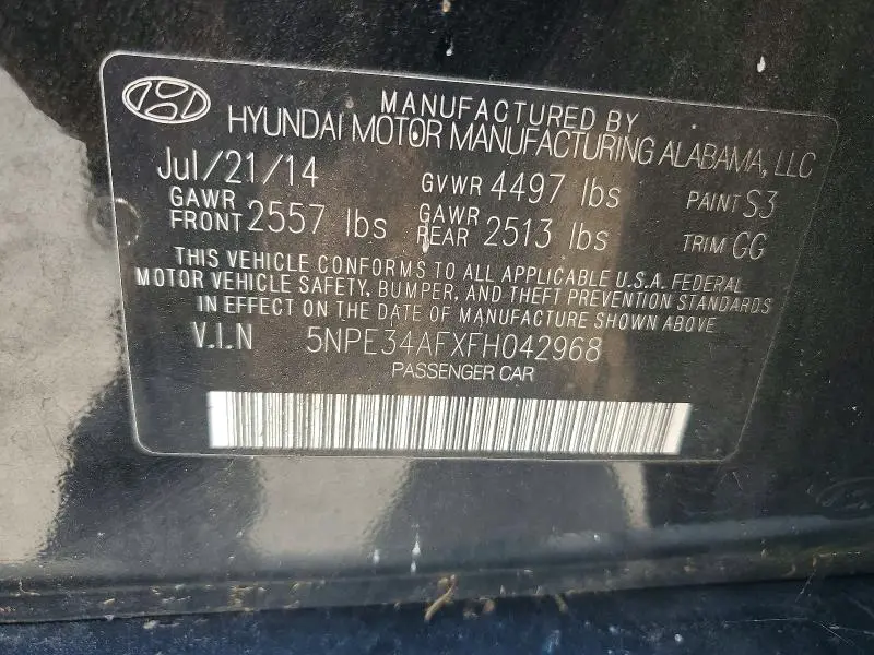 2015 HYUNDAI SONATA SPORT  