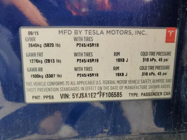 2015 TESLA MODEL S