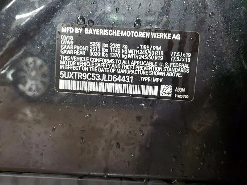 2018 BMW X3 XDRIVE30I  