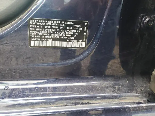 2015 VOLKSWAGEN PASSAT SE  