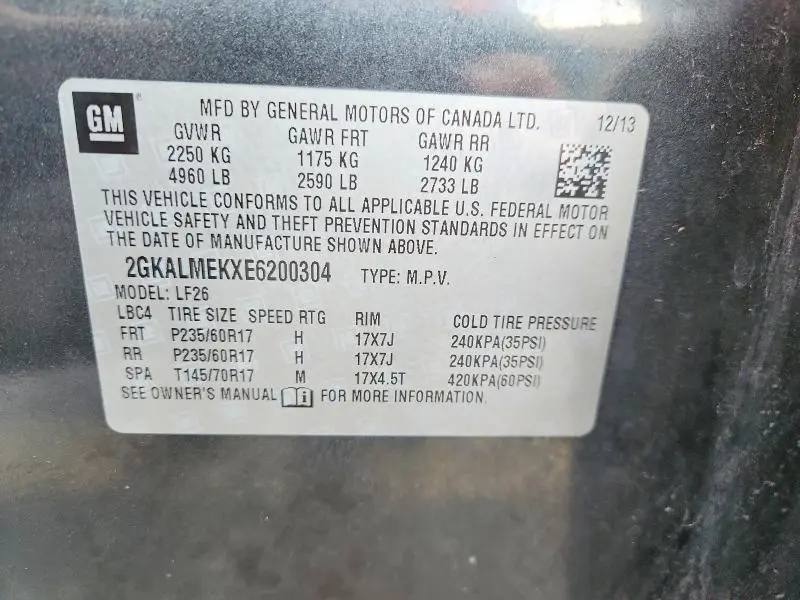 2014 GMC TERRAIN SLE  