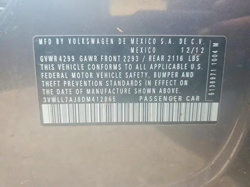 2013 VOLKSWAGEN JETTA TDI  