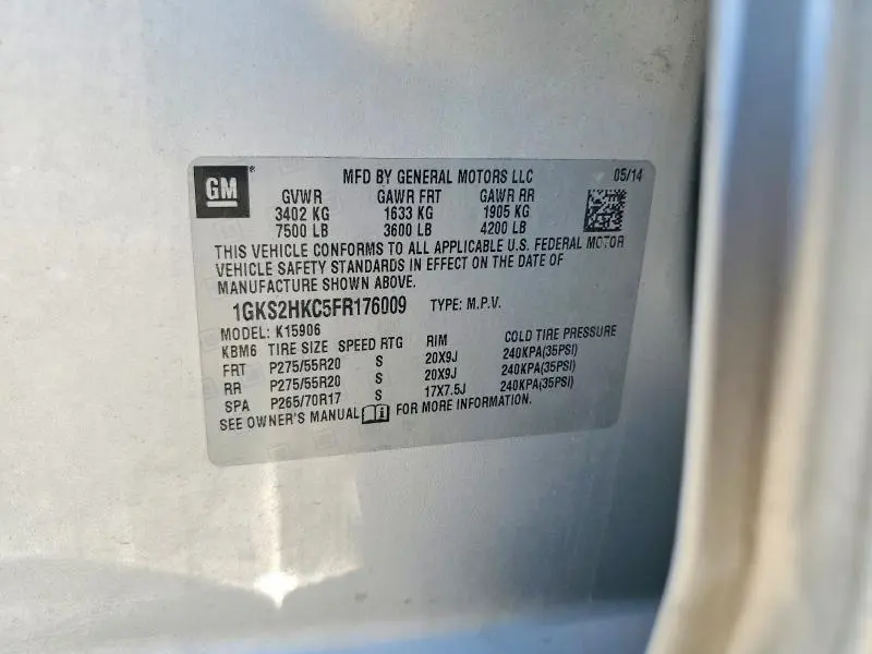 2015 GMC YUKON XL K1500 SLT  