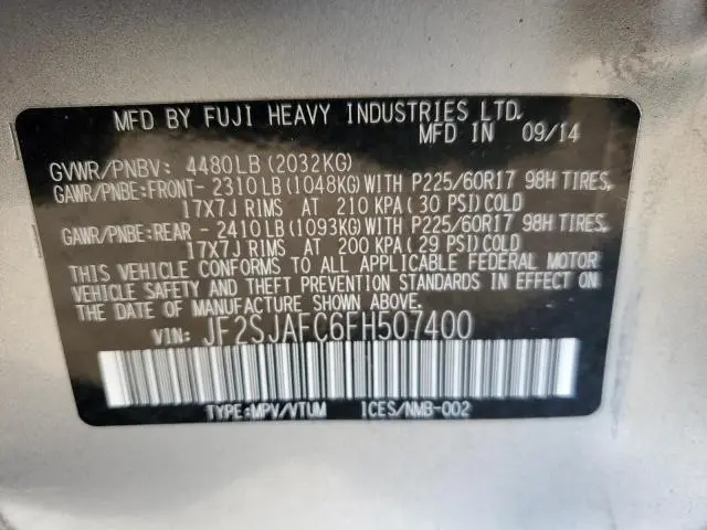 2015 SUBARU FORESTER 2.5I PREMIUM  