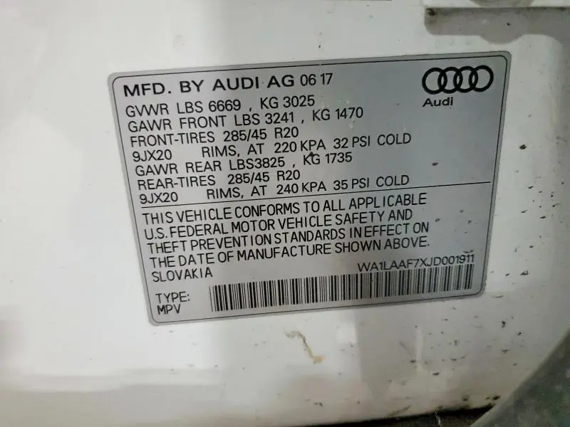 2018 AUDI Q7 PREMIUM PLUS  