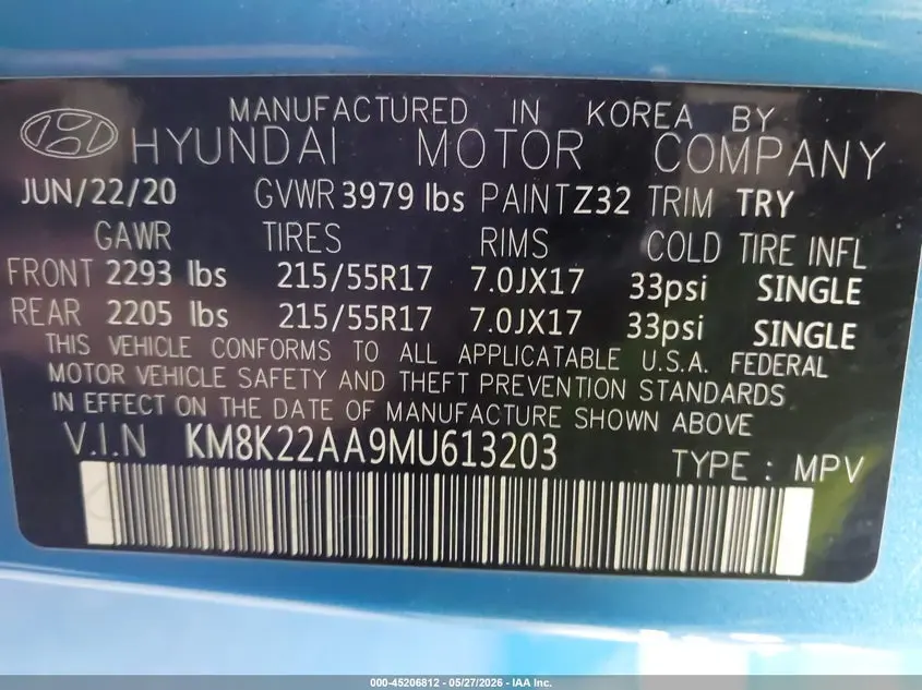 2021 HYUNDAI KONA SEL
