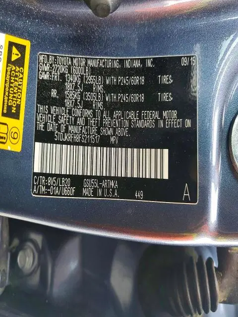 2015 TOYOTA HIGHLANDER   
