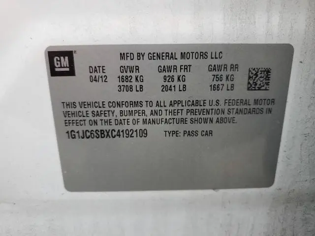 2012 CHEVROLET SONIC LT  