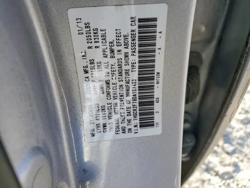 2013 HONDA ACCORD EX  