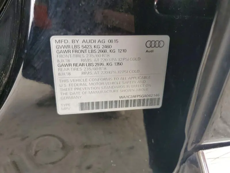 2016 AUDI Q5 PREMIUM  