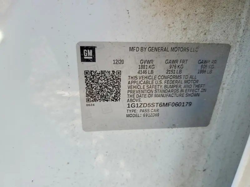2021 CHEVROLET MALIBU LT  
