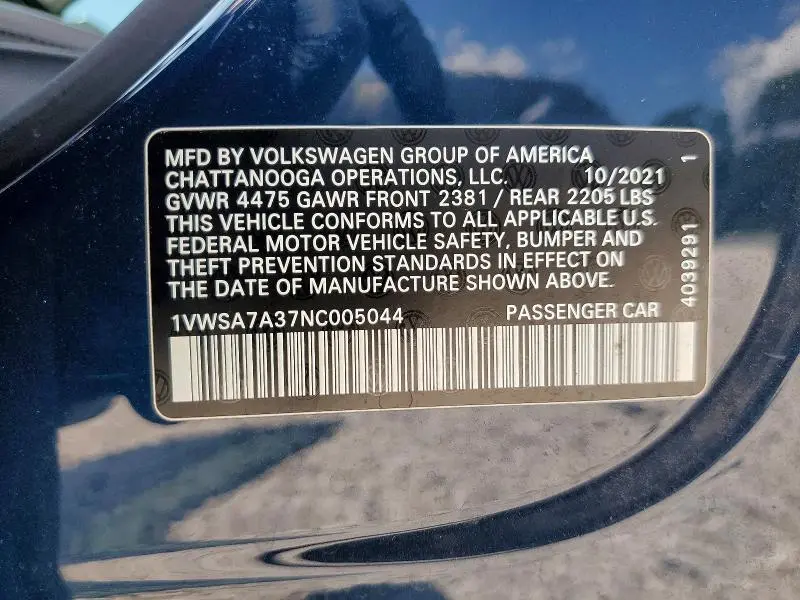 2022 VOLKSWAGEN PASSAT SE  