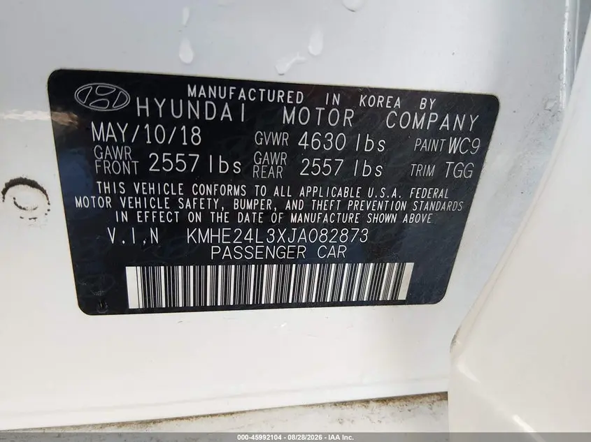 2018 HYUNDAI SONATA HYBRID SE