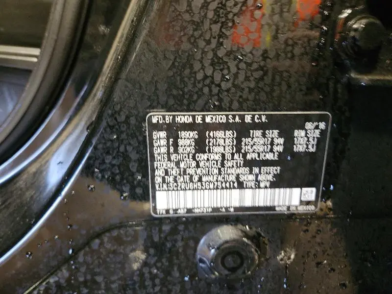 2016 HONDA HR-V EX  