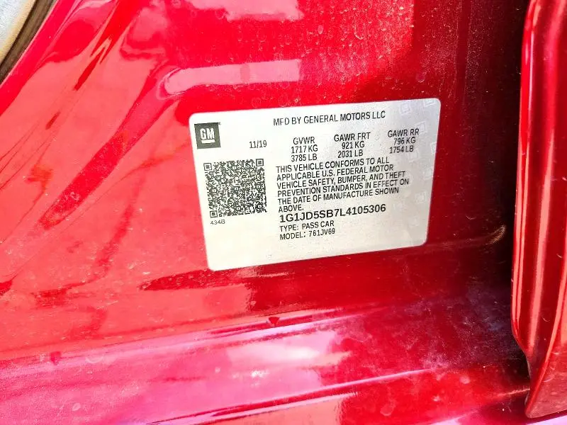2020 CHEVROLET SONIC LT  
