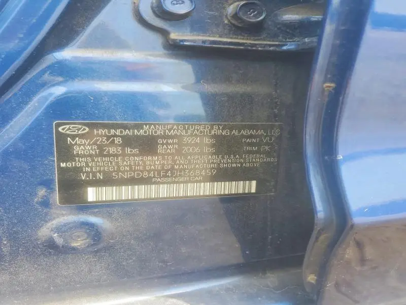 2018 HYUNDAI ELANTRA SEL  