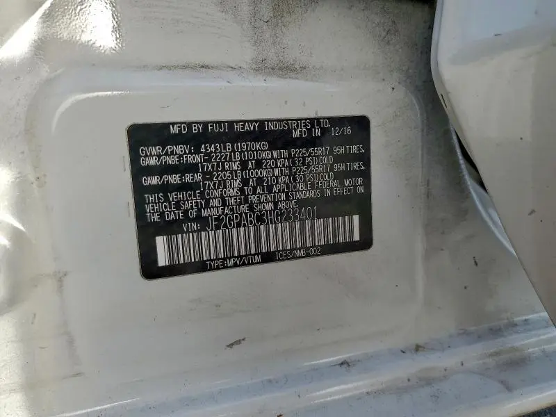 2017 SUBARU CROSSTREK PREMIUM  