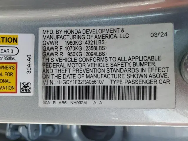 2024 HONDA ACCORD EX  