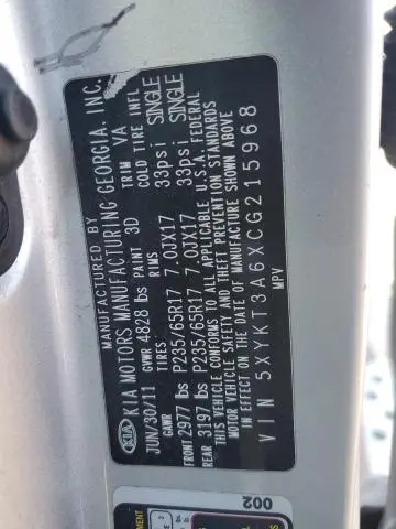 2012 KIA SORENTO BASE  