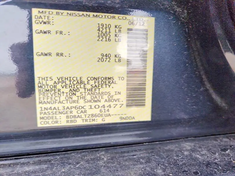 2013 NISSAN ALTIMA 2.5  