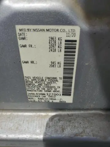 2021 NISSAN ALTIMA SR  