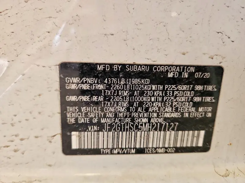 2021 SUBARU CROSSTREK SPORT  