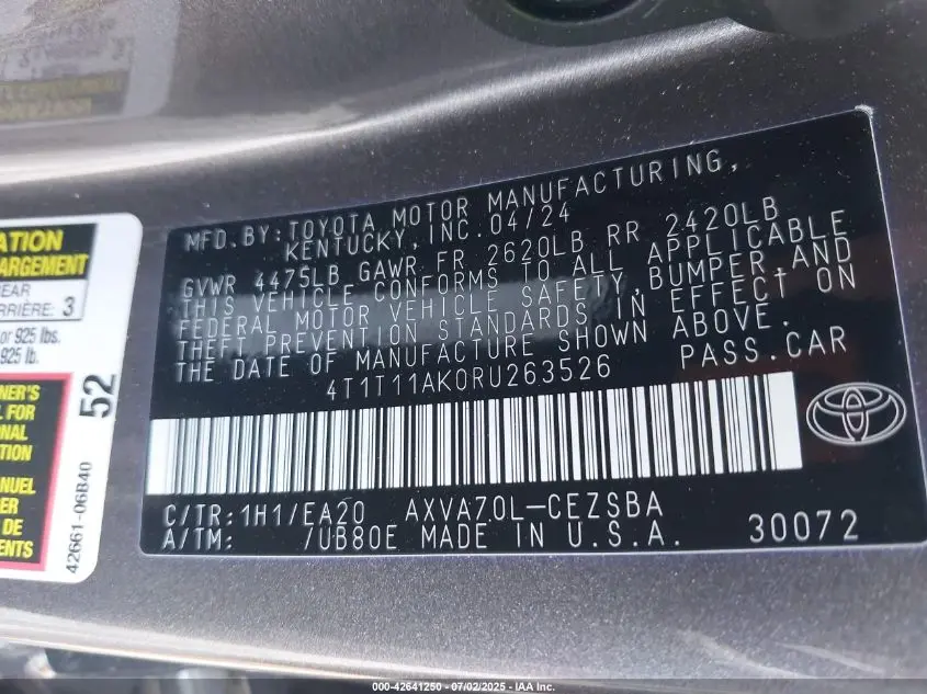2024 TOYOTA CAMRY SE