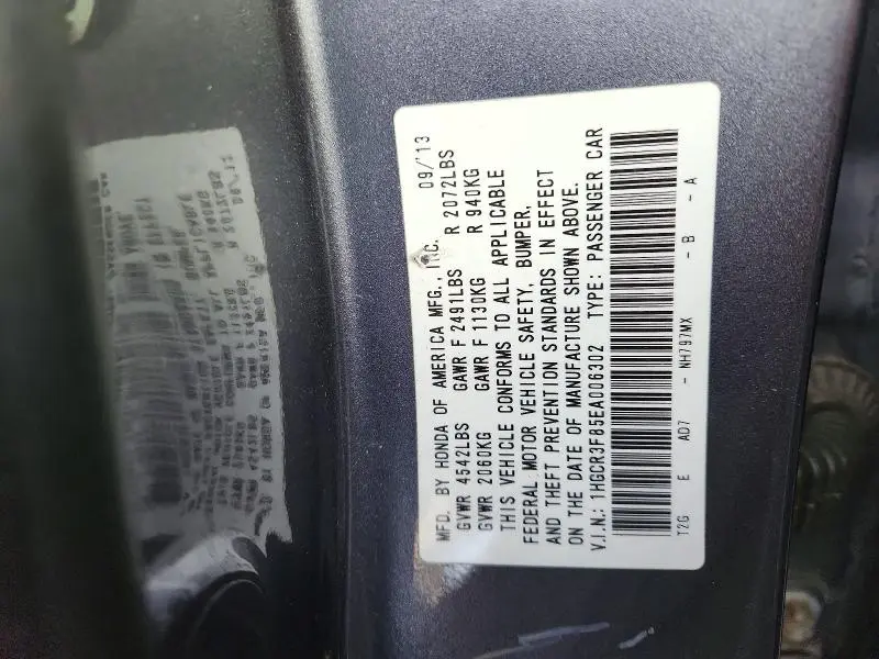 2014 HONDA ACCORD EXL  