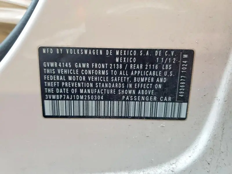 2013 VOLKSWAGEN JETTA SE  