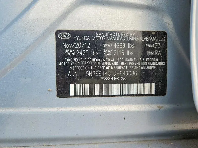 2013 HYUNDAI SONATA GLS  
