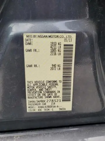 2013 NISSAN ALTIMA 2.5  