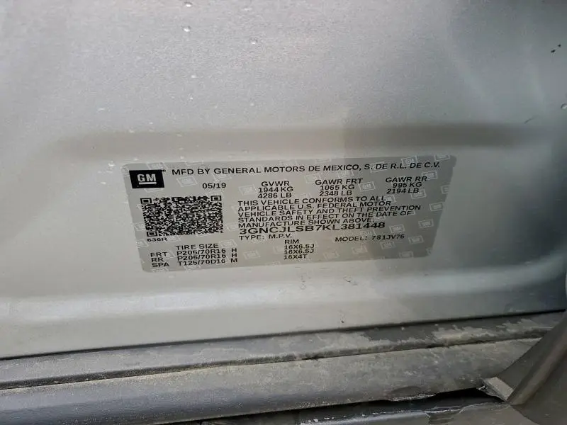 2019 CHEVROLET TRAX 1LT  